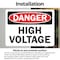 Signmission High Voltage Danger Sign, Vinyl Decal, 14in W x 10in L, 2PK OS-2PACK-DS-D-1014-L-19395 - alternate 4